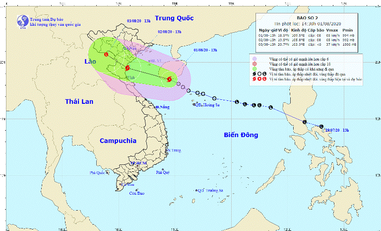 Áp thấp nhiệt đới đã mạnh lên thành cơn bão số 2  bão Sinlaku
