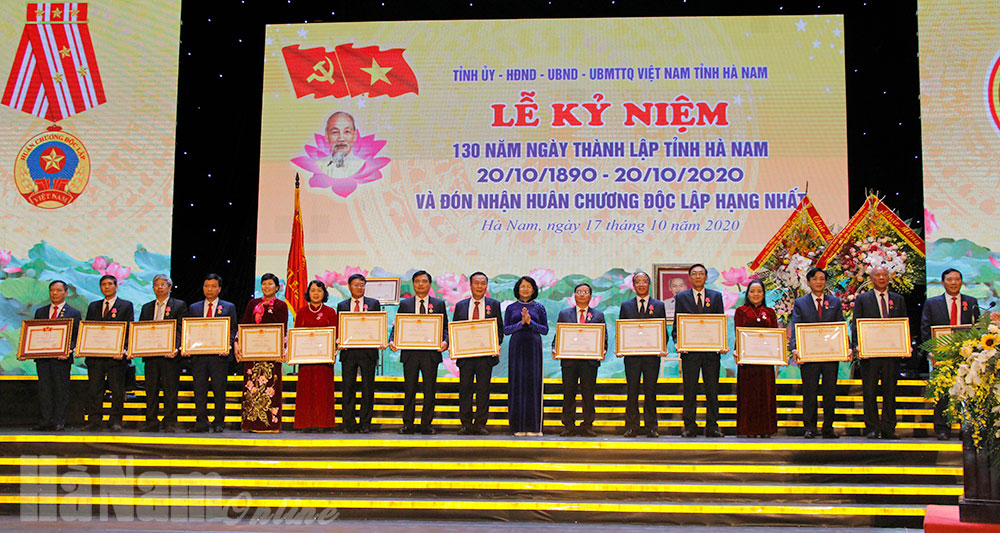 Lễ kỷ niệm 130 năm thành lập tỉnh Hà Nam và đón nhận Huân chương Độc lập hạng Nhất