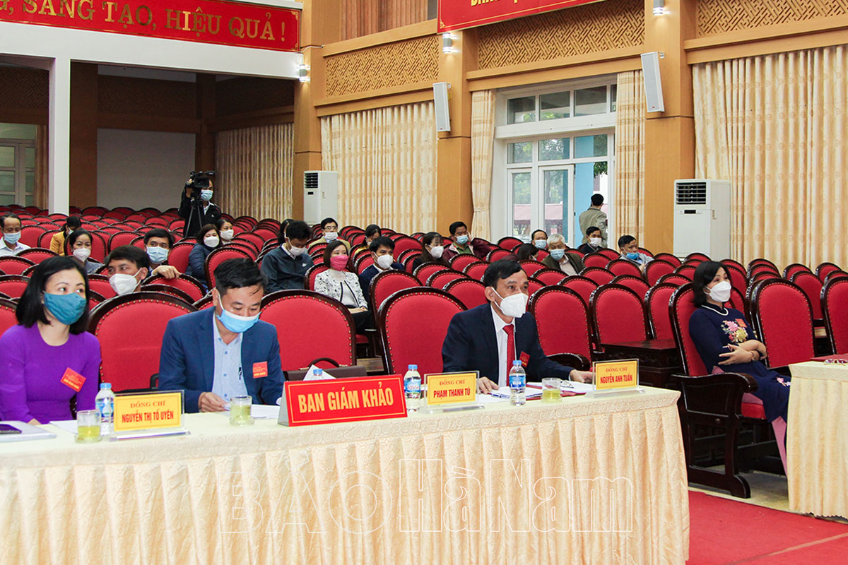 Thị ủy Duy Tiên tổ chức chung khảo Hội thi Báo cáo viên tuyên truyền viên giỏi năm 2021
