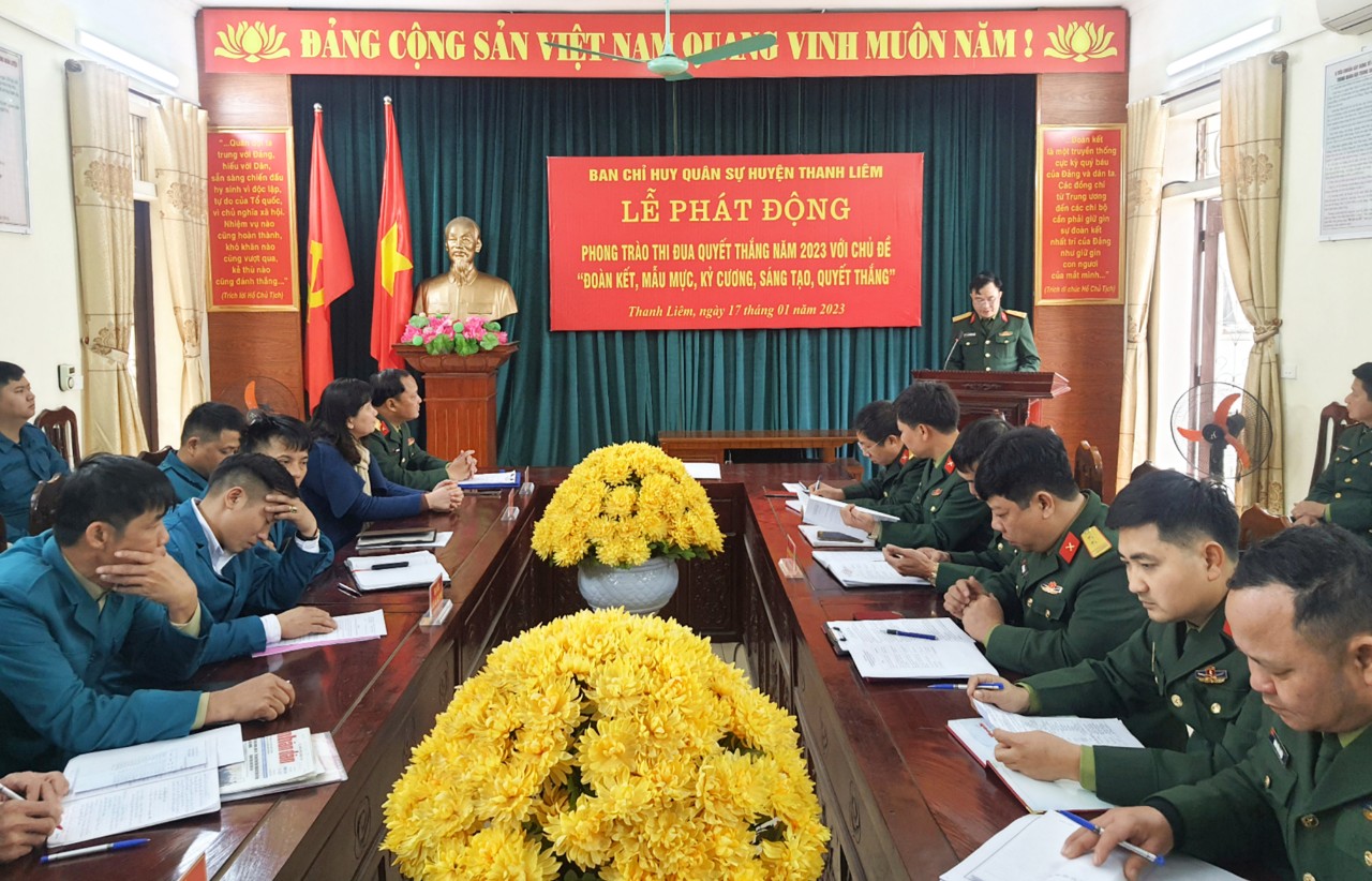 Ban CHQS huyện Thanh Liêm phát động phong trào thi đua Quyết thắng năm 2023