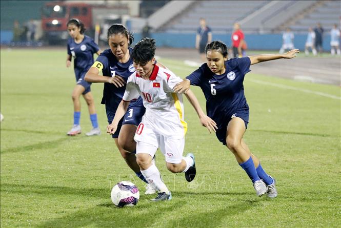 U20 nữ Việt Nam thắng áp đảo đối thủ Singapore với tỷ số 110