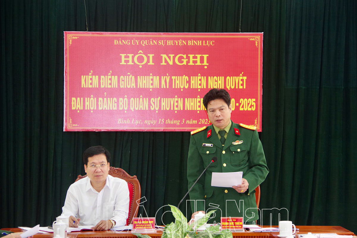Đảng uỷ Quân sự huyện Bình Lục xác định mục tiêu giải pháp lãnh đạo tiếp tục thực hiện tốt Nghị quyết Đại hội Đảng bộ Quân sự huyện nhiệm kỳ 20202025