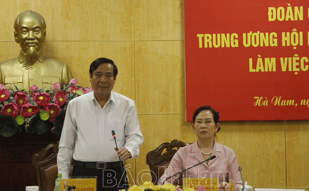 Đoàn công tác Trung ương Hội Người cao tuổi Việt Nam làm việc với tỉnh Hà Nam